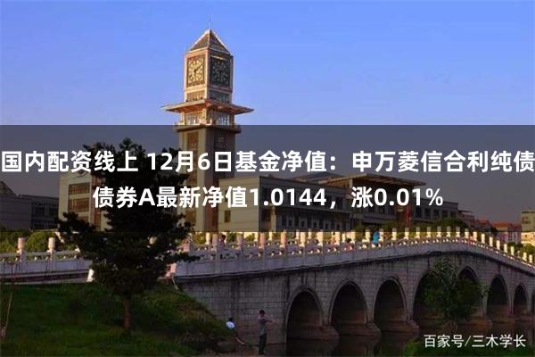 国内配资线上 12月6日基金净值：申万菱信合利纯债债券A最新净值1.0144，涨0.01%